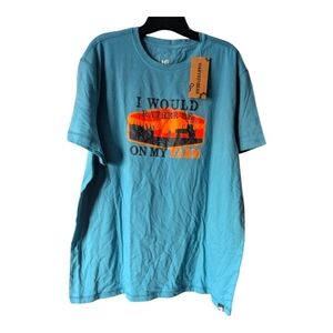 T-shirt "I would rather be on my Farm"   Blue, Teal Green. Size XL. NWT